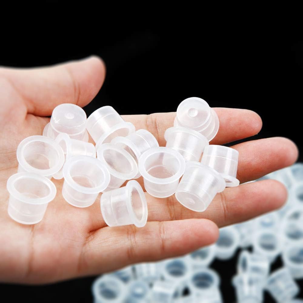 Tattoo Ink Cups 300PCS 14mm Medium Tattoo Pigment Cups Disposable Plastic Tattoo Ink Caps Cups for Tattoo Ink Tattoo Kits Supplies - Image 2