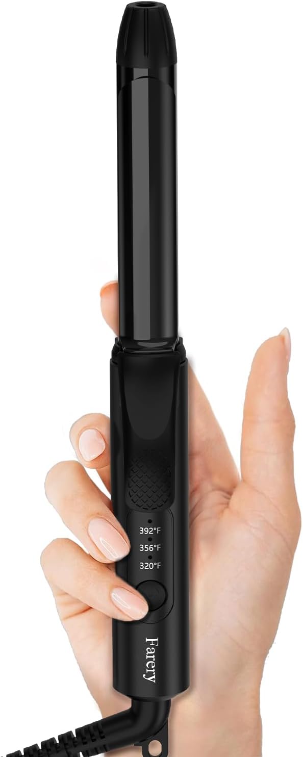 FARERY Travel Curling Iron Dual Voltage, 3/4 Inch Barrel | with 3 Adjustable Temp, Auto-Off, Ceramic Mini Curling Iron, Argan Oil & Keratin Infused, with StorageBag, Black - Image 3