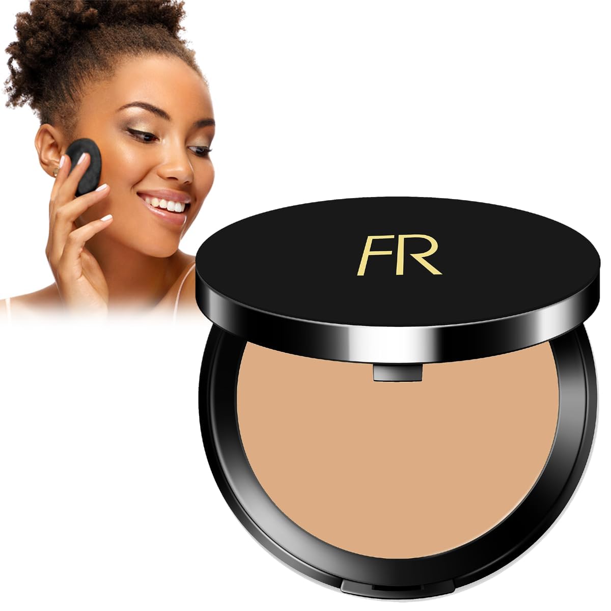 Cream To Powder Foundation by Flori Roberts, Full Coverage for Women of Color or Deeper Skin Tones, Long Lasting Makeup, Matte Finish, Covers Uneven Complexion and Hides Imperfections, 0.30 oz - Image 3
