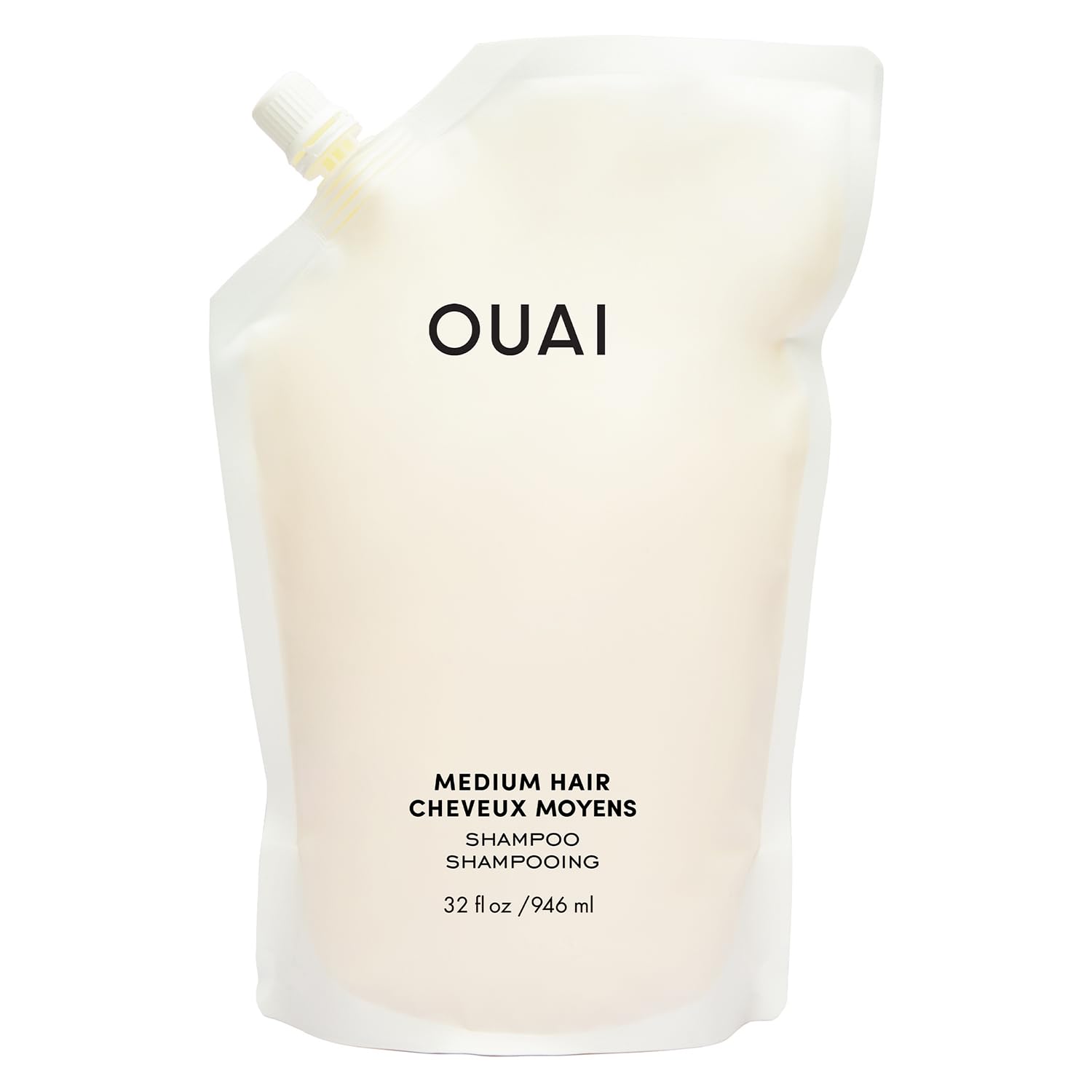 OUAI Medium Hair Shampoo - Hydrating Shampoo for Color Treated Hair & Dry Scalp - Nourishes, Strengthens, Reduces Breakage & Adds Shine - Coconut Oil, Babassu, Keratin - Sulfate Free, Refill 32 Oz