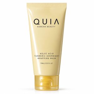 QUIA Turmeric + Kojic Acid Overnight Wrapping Mask – Hydration Mask for Glowing Skin – Evens Tone, Soothes Redness and Improves Skin Texture – Korean Skincare 75ML