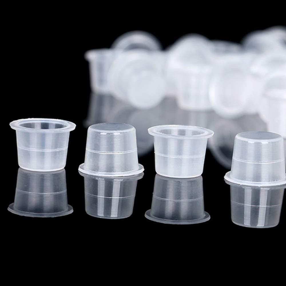 Tattoo Ink Cups 300PCS 14mm Medium Tattoo Pigment Cups Disposable Plastic Tattoo Ink Caps Cups for Tattoo Ink Tattoo Kits Supplies