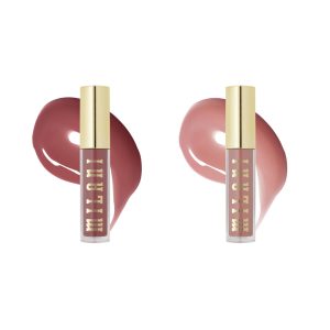 Milani Lip Gloss Set, Keep It Full Nourishing Lip Plumper with Hyaluronic Acid & Peptides for Soft, Fuller-Looking Lips (0.13 Fl. Oz. - 2 Pack) Rosewood + Soft Rose