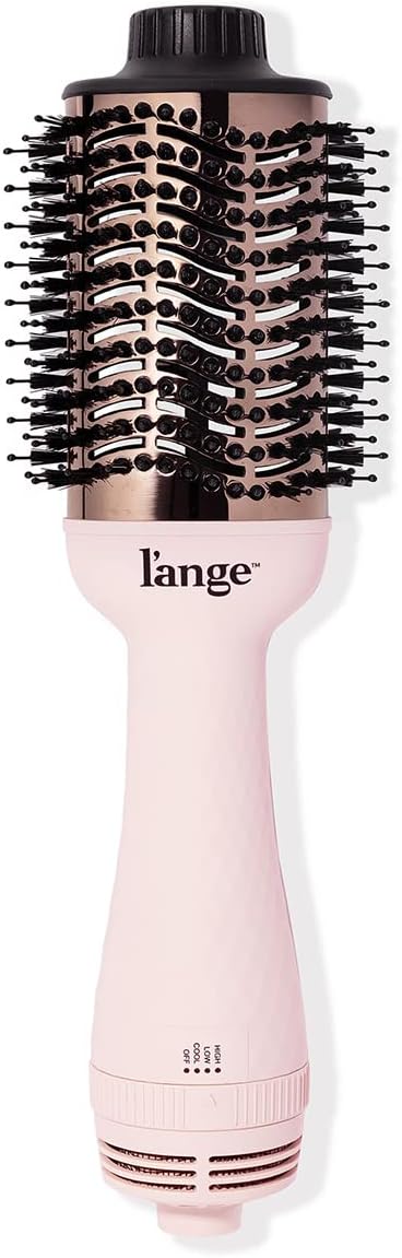 L'ANGE HAIR Le Volume 2-in-1 Titanium Blow Dryer Brush | Frizz Control Blowout Hair Dryer Brush For Drying And Straightening | Volumizing Hot Air Styler For All Hairstyles | Oval Barrel | Blush - 75mm - Image 3