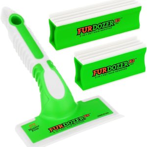 FurDozer Pet Hair Remover & Auto Detailing Tools - Cat & Dog Hair Remover for Carpets, Car Interiors, Couches, Bedding, & Pet Furniture (Green, (3 Pack) - X6, X3 PRO, X3 MINI)