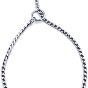 SGODA Silver Dog Chain Collar Choke Pet Training Snake Collar with Heavy Links, 24 in, 5 mm