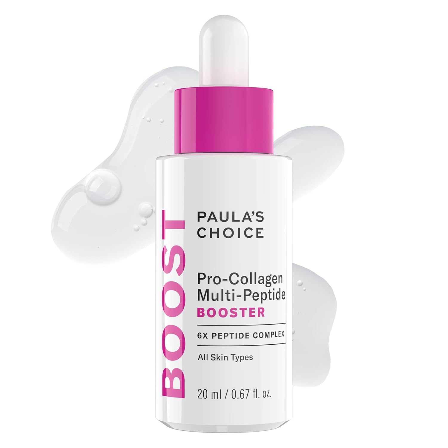 Paula’s Choice Pro-Collagen Multi-Peptide Booster Face Serum for Wrinkles, Serum for Face Supports Collagen Production with Plumping Hyaluronic Acid & Amino Acids, Fragrance-Free, 0.67oz
