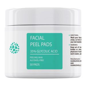 Glycolic Acid 35% Toner Pads AHA Facial Resurfacing Exfoliate Salicylic Acid Exfoliating Face Wipes Chemical Peel Exfoliant Peeling Glycolic Peel Pad for Wrinkles Acne Blemish 50 Pads