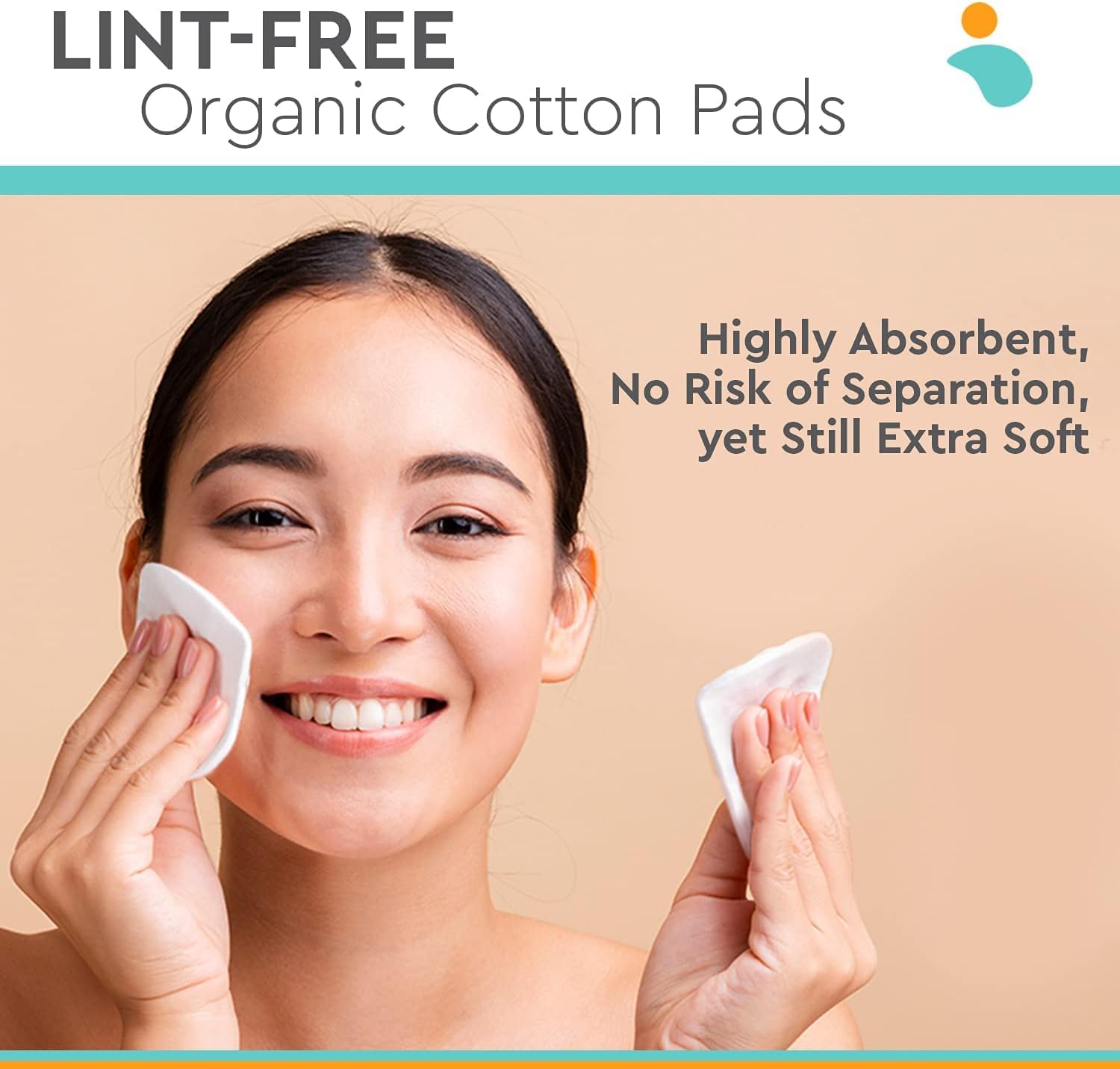 Organic Cotton Pads (450 Count (Pack of 3), Large & Pressed) - Lint Free, Soft, No Hard Edges, 3" 54x3 54 - Image 2