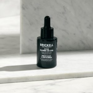 Brickell Men's Anti Aging Hyaluronic Acid Serum for Face, Reviving Day Serum for Men, Facial Serum With Hyaluronic Acid, Aloe, and Peptides, 1 Ounce, Scented