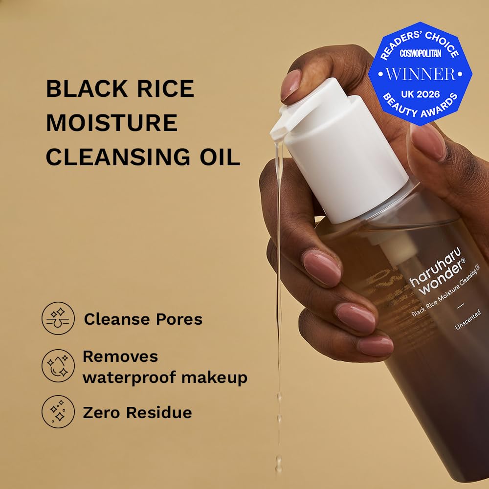 HARUHARU wonder Black Rice Moisture Cleansing Oil, Double Cleansing, Daily Makeup Remover, Pore Oil Cleanser, Korean Skincare, For sensitive, Non-comedogenic, 5.1 fl oz - Image 2