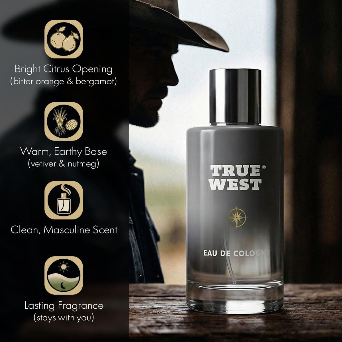 True West Cologne for Men – Long-Lasting Woody Fragrance, Mens Cologne | Cowboy Cologne Gift for Men - Image 2