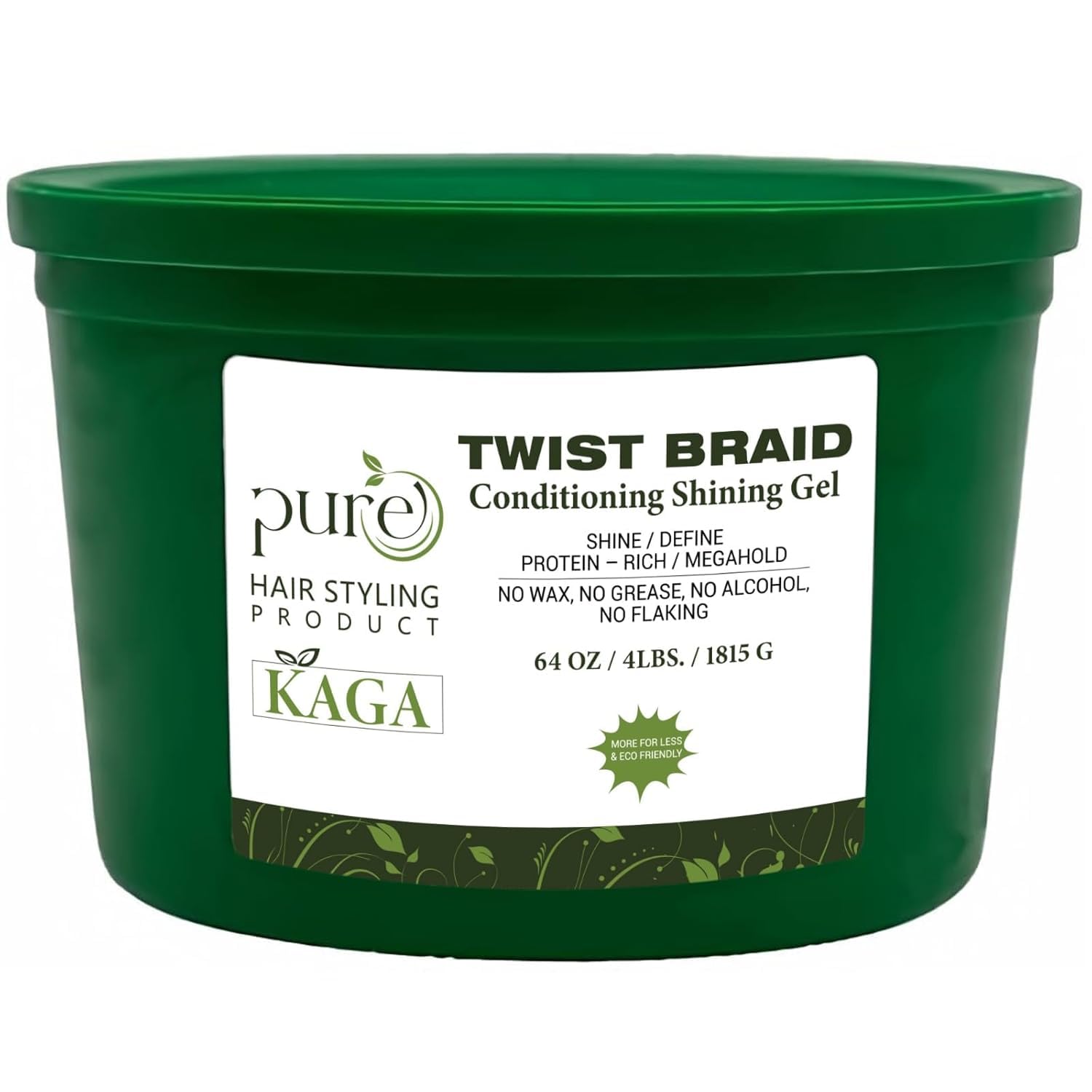 KAGA Pure O Natural Neatbraid Beauty Professional Conditioning Shining Gel 64oz / 4LB (64 Ounce)