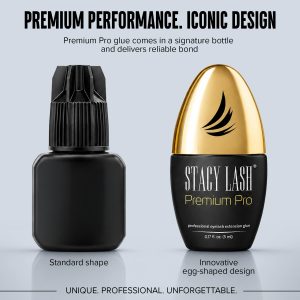 STACY LASH Premium Pro Eyelash Extension Glue 5ml 0.17 fl. oz./ Upgraded Low Fume Formula / 0.3 Sec Drying Time / 7 Week Retention/Extra Strong Black Lash Adhesive/Lash Tech Supplies