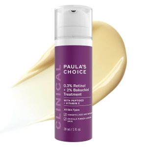 aula's Choice CLINICAL 0.3% Retinol + 2% Bakuchiol Face Serum Treatment, Anti-Aging Serum for Face with Ceramides, Hylauronic Acid, Vitamin C & E, Deep Wrinkles & Fine Lines, Fragrance-Free, 1 oz