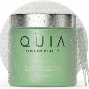 QUIA Toner Pads for Sensitive Skin – Dual-Sided Exfoliating and Hydrating Pads – Visibly Smoother Pores, Less Congestion – 70 Korean Skincare Pads