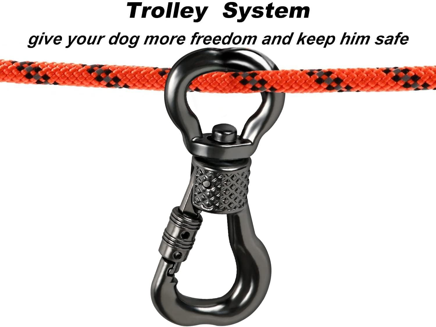 XiaZ Dog Tie Out Cable for Camping, 75ft Portable Overhead Trolley System for Dogs up to 200lbs,Dog Lead for Yard, Camping, Parks, Outdoor Events,5 min Set-up - Image 3