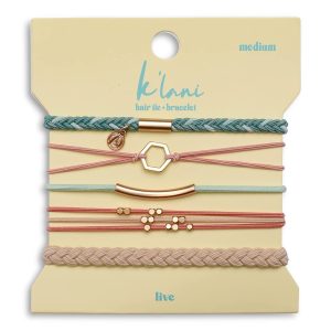 K’lani Hair Tie Bracelets for Women - Elastic Hair Bands That Double as Stylish Jewelry, Strong Hold Ponytail Holders - Gift for Birthdays, Mother’s Day & Graduation | Live - Medium