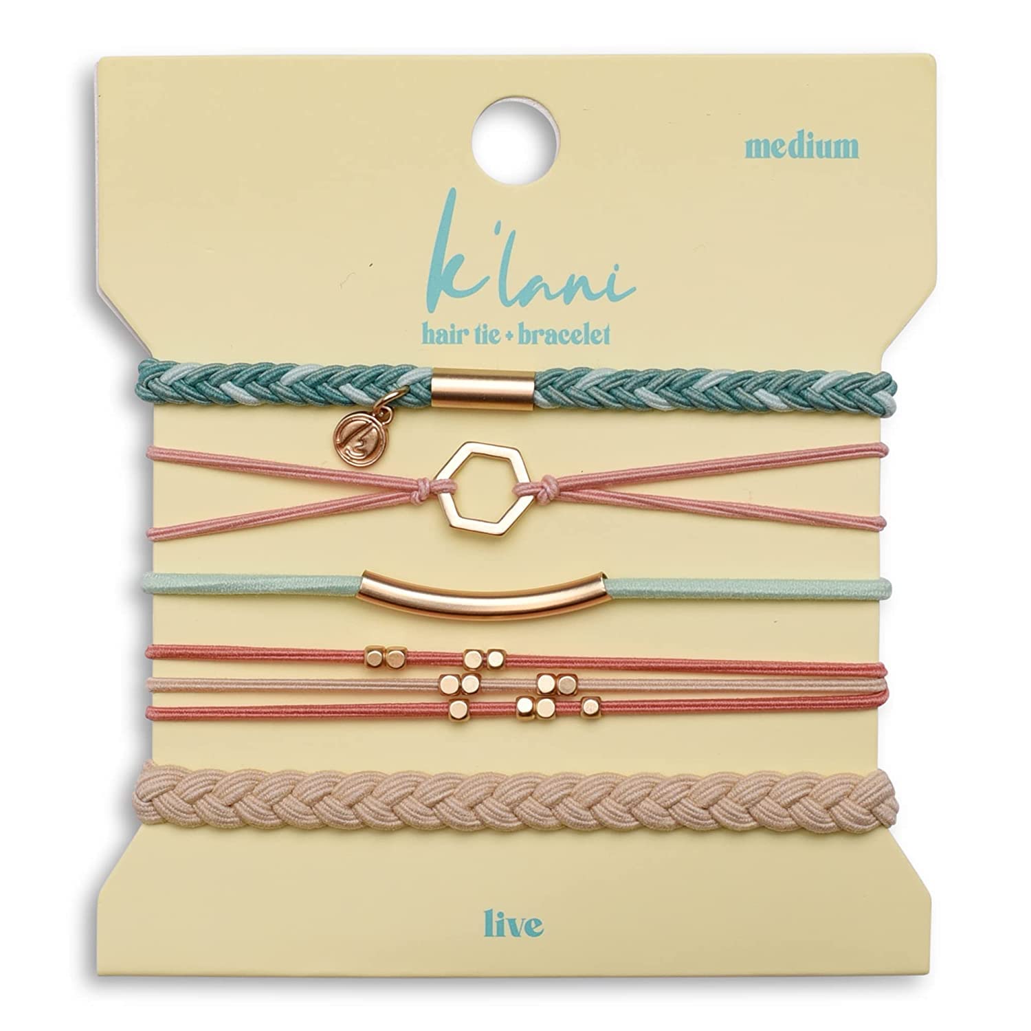 K’lani Hair Tie Bracelets for Women - Elastic Hair Bands That Double as Stylish Jewelry, Strong Hold Ponytail Holders - Gift for Birthdays, Mother’s Day & Graduation | Live - Medium