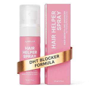 Trybello Hair Helper Spray | DHT Blocker Hair Growth Serum with Biotin, Castor Oil & Caffeine | Topical for Thicker, Fuller Strands | Anti Thinning, Vegan, Cruelty-Free Formula