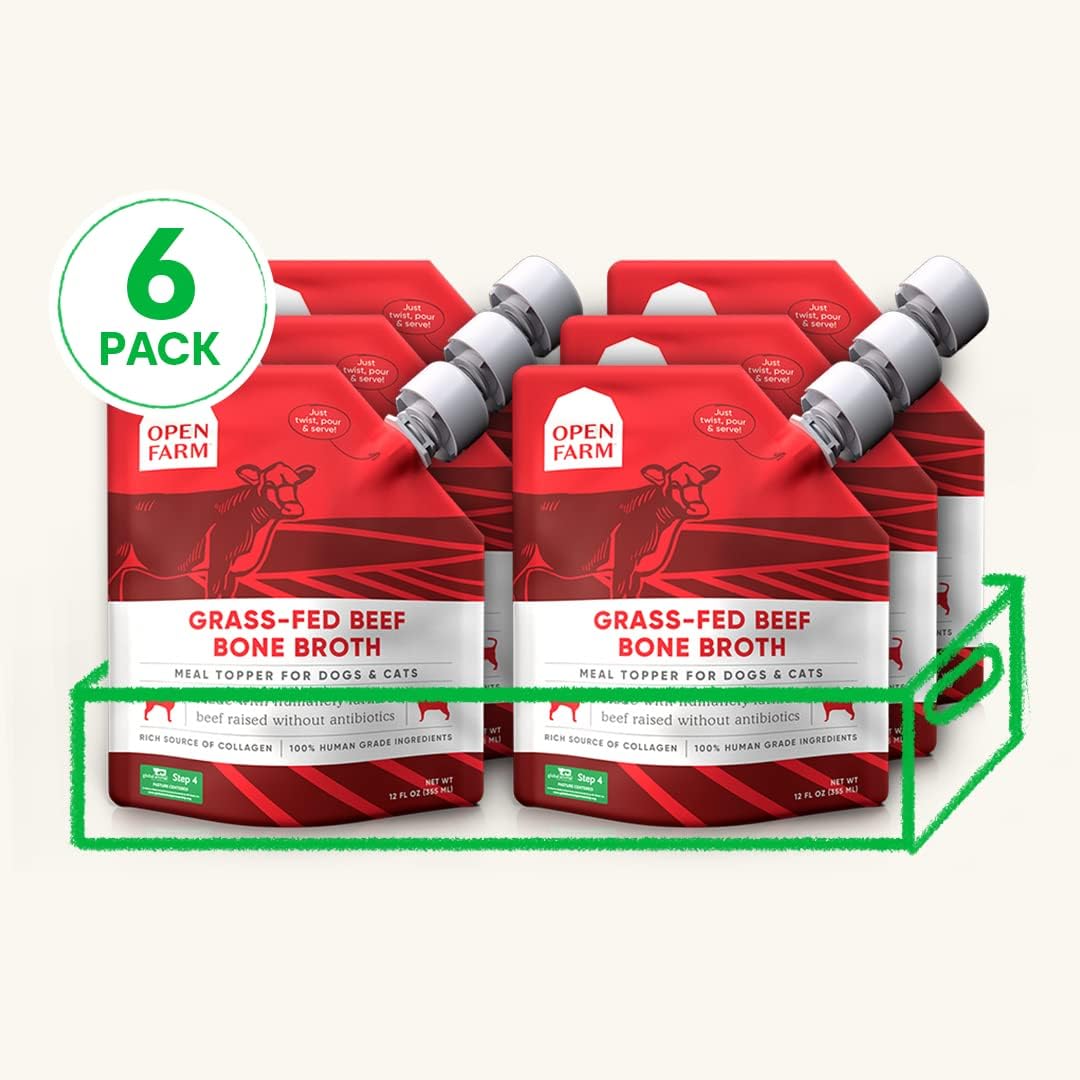 Open Farm Bone Broth, Food Topper for Both Dogs and Cats with Responsibly Sourced Meat and Superfoods Without Artificial Flavors or Preservatives, 72oz (6 Pack Grass-Fed Beef) - Image 3