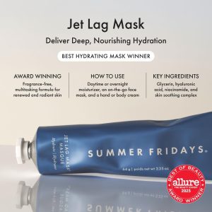 Summer Fridays Jet Lag Mask - Hydrating Overnight Face Mask, Moisturizer + Eye Cream - Enriched with Hyaluronic Acid, Niacinamide, + Antioxidants - Multitasking Travel Size Skin Care (2.25 Oz)