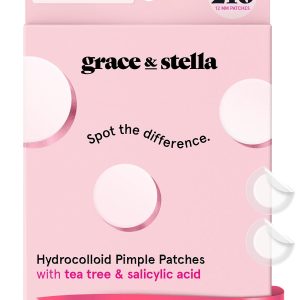 grace & stella Award Winning Pimple Patches for Face - Dermatologist Tested Acne Patches - Hydrocolloid Patch for Breakouts, Whiteheads - Vegan Acne Spot Treatment for Face (Invisible, 216 Count)