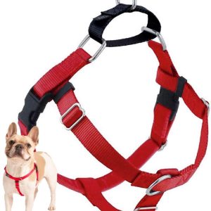 2 Hounds Design Freedom No Pull Dog Harness, Adjustable Harness, Easy Walking & Comfortable Control, Fits Small, Medium & Large Dogs, Solid Colors, Made in USA, 5/8" MD, Red