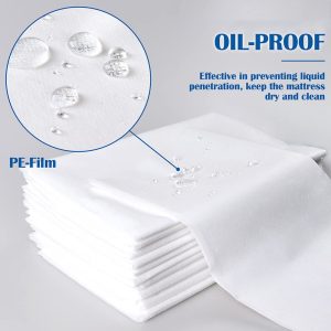 Disposable Bed Sheets, 50 Pcs Waterproof Bed Cover for SPA Tattoo Massage Table Hotels Non Woven Fabric 31" x 78"White