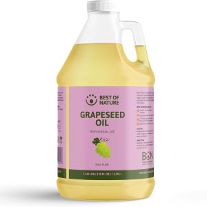 Best of Nature 100% Pure Grapeseed Oil - Unscented, Lightweight, Non-Greasy Moisturizer for Hair, Skin, Face & Aromatherapy, Carrier Oil for Essential Oils, Gallon (128 fl oz)