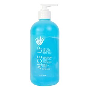 ALOE UP Aloe Vera Gel for Sunburn Relief – Cooling After Sun Gel for Face & Body – 96.6% Pure Aloe, Hydrating & Soothing Skin Care – Alcohol & Fragrance Free