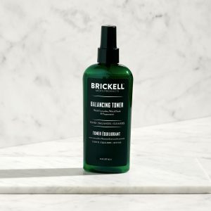 Brickell Men's Balancing Toner for Men, Alcohol-Free Mint Facial Toner with Witch Hazel, Aloe, and Cucumber, 8 Ounce, Scented