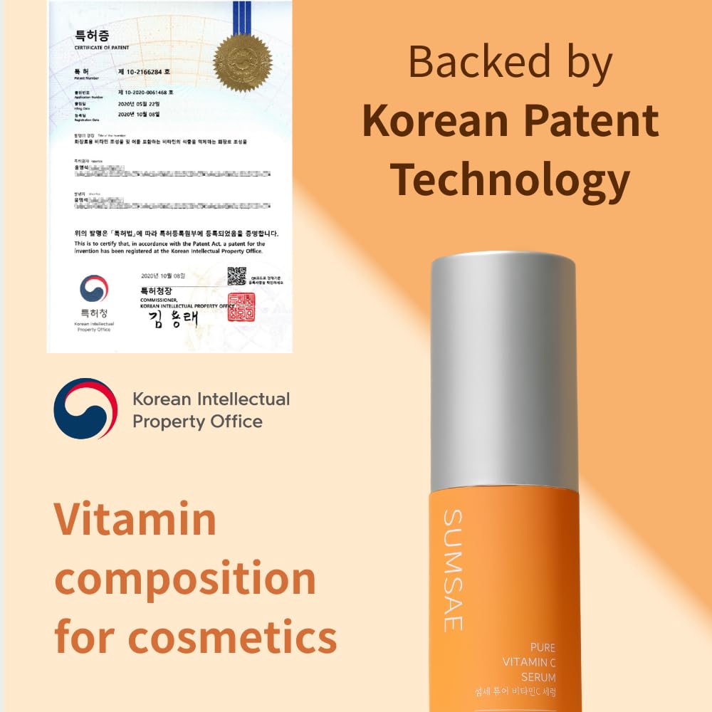 Pure Vitamin C Serum - Korean Skincare with Vitamin 10.5%, Waterless (No oxidation formula), Special Airless Pump, Brightening and Firming Skin, Improving Uneven/Dull Skin Tone, 30ml/1.01fl.oz - Image 2