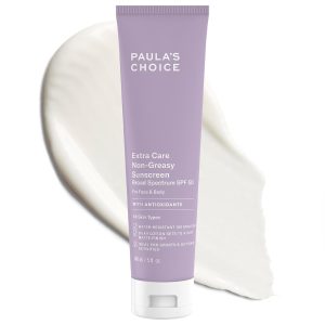 Paula's Choice Extra Care Oil Free Sunscreen for Face, SPF 50 Face & Body Sunscreen, Daily Moisturizing Lotion with Aloe & Vitamin A/C, Sweat & Water Resistant, Fragrance-Free, UVA/UVB Protection, 5oz