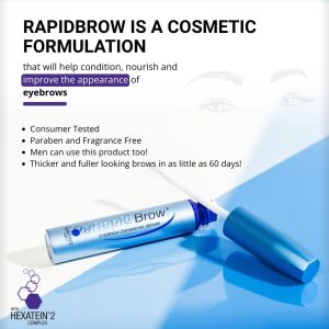 rapidBrow Eyebrow Enhancing Serum 3 mL - Hydrating Hair Serum for Visibly Thicker-Looking Brows with Hexatein 2 Complex
