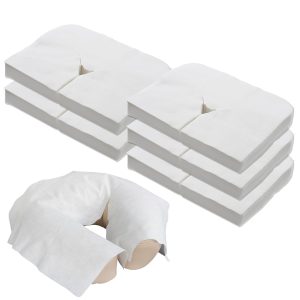 EARTHLITE Flat Disposable Face Cradle and Headrest Covers, 500-Pack, Medical-Grade, Ultra Soft, Luxurious, Non-Sticking for Massage Tables & Chairs, White