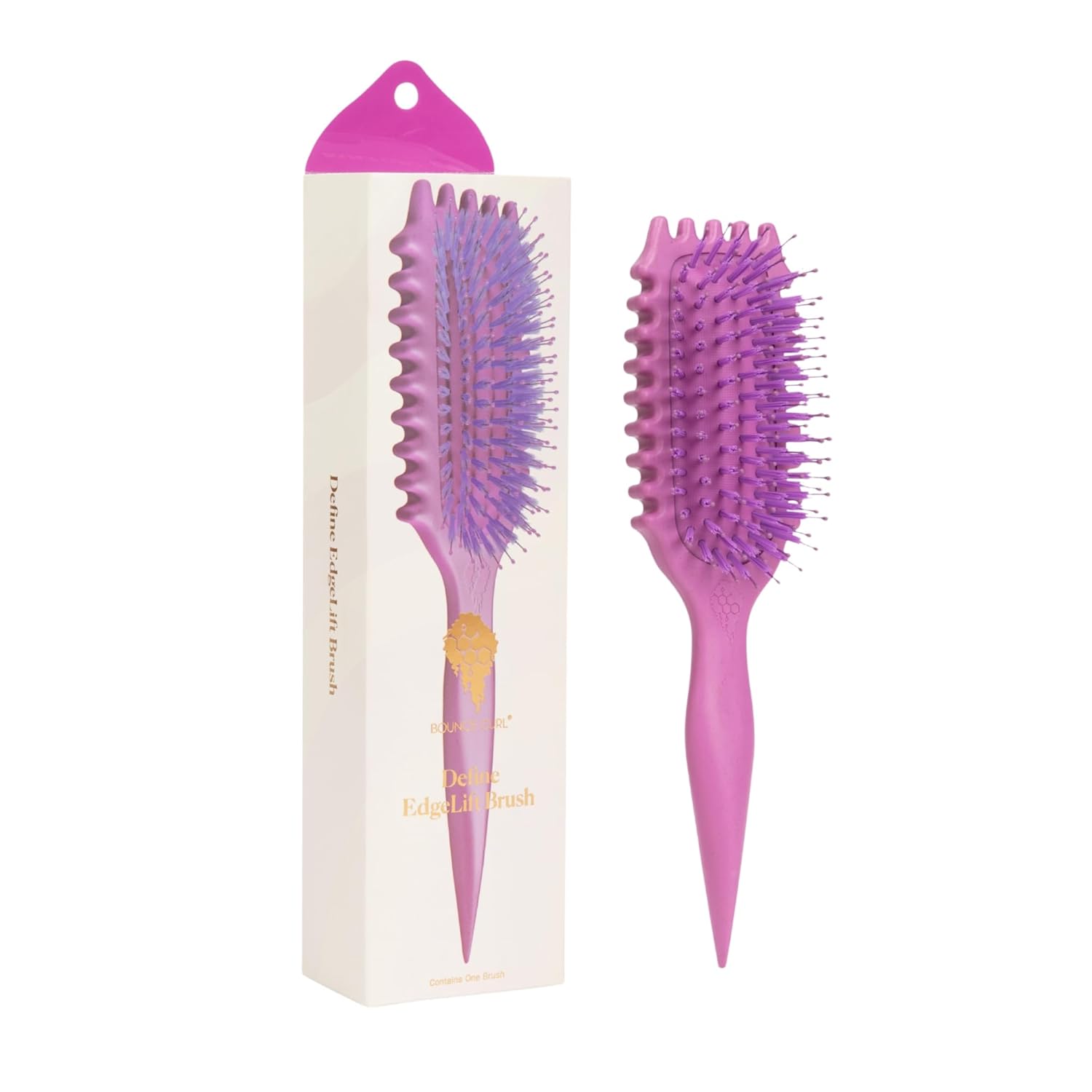 Bounce Curl Define EdgeLift Brush - Curly Hair Brush for Defining Detangling and Sectioning Wavy Curly Coily Hair - Orchid - Image 2