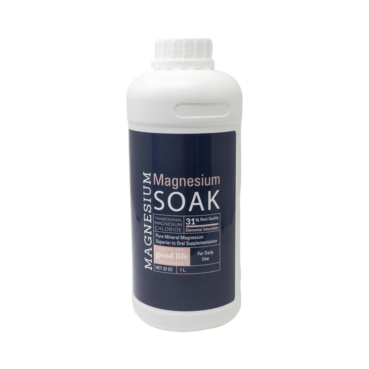 Living the Good Life Naturally Magnesium Soak Liquid Foot Bath 32 oz | pure Zechstein magnesium chloride, EU certified transdermal grade, full body tub or pedicure basin, supports overall wellness - Image 3