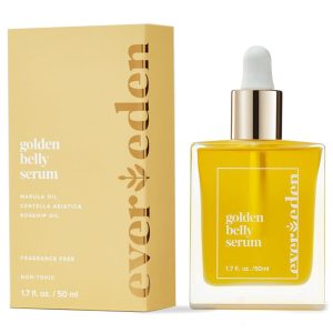 Evereden Golden Belly Serum, Maternity Skincare, Pregnancy Stretch Mark Oil | Dermatologist-Developed | Clean & Vegan Women's Belly Oil for Pregnancy and Postpartum | Clean Maternity Skincare 1.7 fl oz