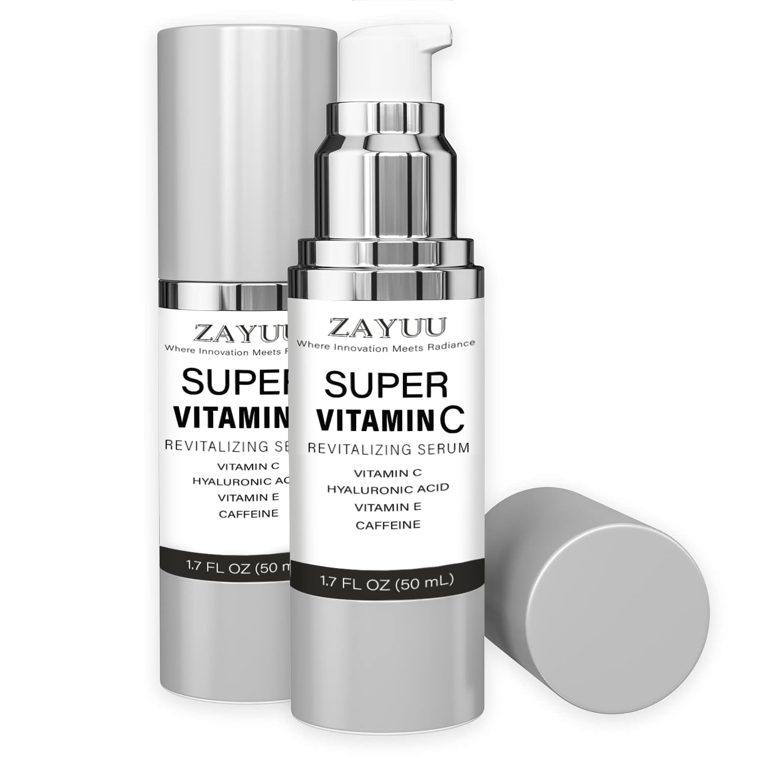 Super Vitamin C Serum 2-Pack — Hydrating Brightening Face Serum with Vitamin C, Hyaluronic Acid, Vitamin E, Niacinamide & Peptides — Helps Improve the Look of Uneven Skin Tone, Fine Lines & Radiance