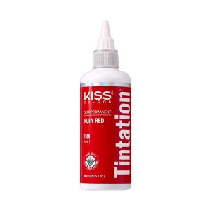 Red by Kiss Tintation Semi-Permanent Hair Color, Aloe Vera Water Based, Argan Oil, Olive Oil, Collagen & Keratin, Long-Lasting Color Dye (Ruby Red, 5 Fl Oz)