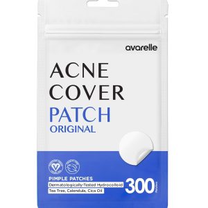 AVARELLE Pimple Patches for Face | Hydrocolloid Acne Patches for Covering Blemishes | FSA HSA Store Eligible Zit Patches with Tea Tree, Calendula, & Cica | (10-14 mm, 300 Count) Bulk Pack