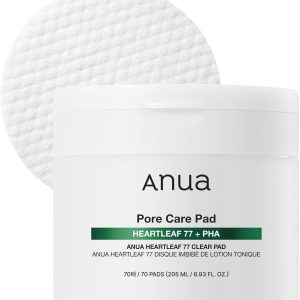 Anua Heartleaf 77 Toner Pads, Daily Exfoliating Toner Pad for Skin Texture Care with Centella & PHA, Dual-Textured Pore Pads for Sensitive Skin, Smooth Skin, Non-Comedogenic, Korean Skin Care, 70 Pads