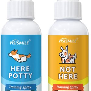 Dog Potty Training Spray Kit: Here Potty Trainer & Not Here Bitter Deterrent Spray - Anti Chew Stop Peeing Urine Marking - Indoor & Outdoor Grass Pad Toilet Spot Odor Repellent for Puppies Dogs