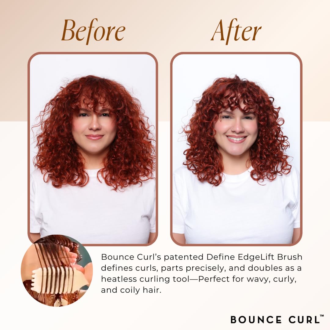 Bounce Curl Define EdgeLift Brush, 5-in-1 Tool for Effortlessly Defined Curls, Waves & Coils, Reduces Frizz - Teal - Image 3