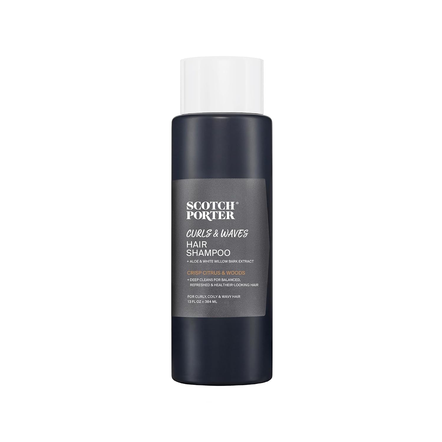 Scotch Porter Curls & Waves Shampoo for Men, Gentle & Hydrating (1-Pack) | Deep Cleanse Mens Hair Wash - Promotes Softness, Shine & Scalp Health, Free of Parabens, Sulfates & Silicones - Vegan - 13 oz