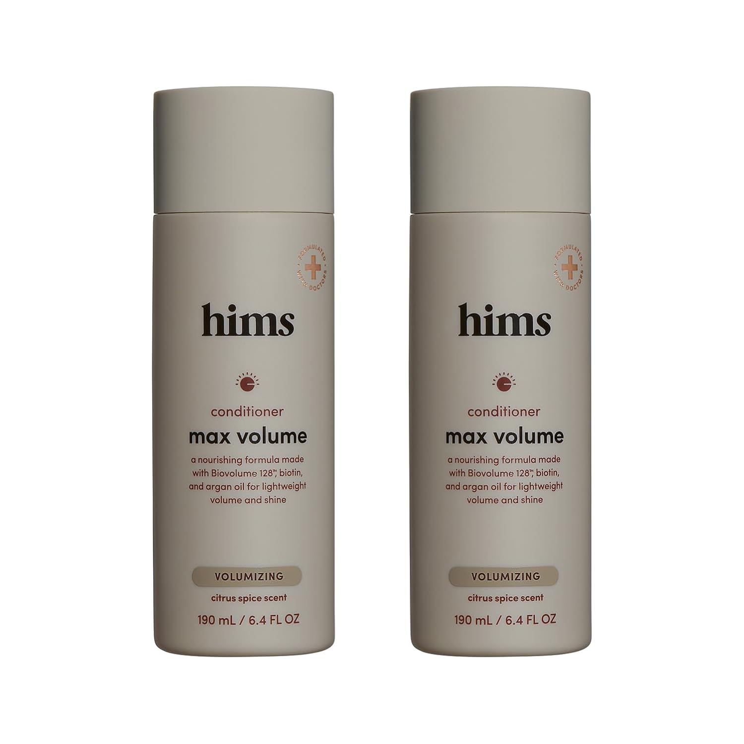 hims Max Volume Conditioner - Biovolume 128, Biotin & Argan Oil - Volumizing & Hydrating Conditioner - Paraben-Free & Sulfate-free - Citrus Spice Scent - 6.4 Fl Oz, 2 Pack