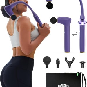 2-in-1 Detachable Muscle Massage Gun Deep Tissue with Extension Handle | Reaches your entire back solo, back and neck massager for pain relief, handheld massager for shoulder leg, fsa - hsa eligible