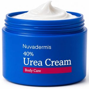 NUVADERMIS 40% Urea Cream - Full Body Moisturizing Cream for Extremely Dry Skin - Maximum Strength Urea Cream with 40 Percent Urea for Feet, Hands, Elbows & Body - Urea + Salicylic Acid – 5.3 fl oz
