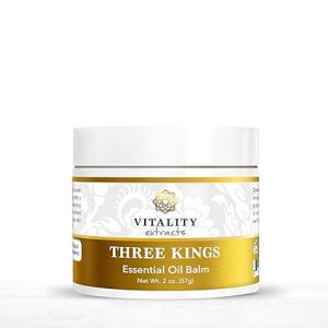 Vitality Extracts Three Kings Balm - 2oz, Frankincense, Myrrh, Sandalwood, Sacred, Ultra-hydration, Relief from Discomfort, Soft Skin